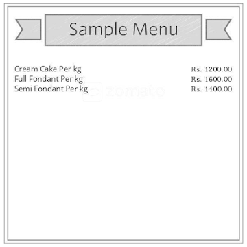 Mumbai Cake House menu 