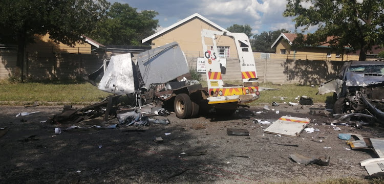 Armed men travelling in three vehicles blew a cash van apart and fled the scene with an undisclosed amount of money in Sasolburg on Friday afternoon.