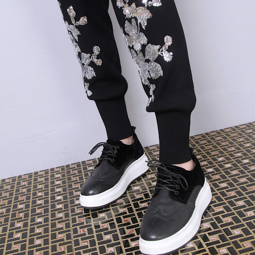 Title 11, Heavy Embroidery Sequins Embroidered Leaves Kni...