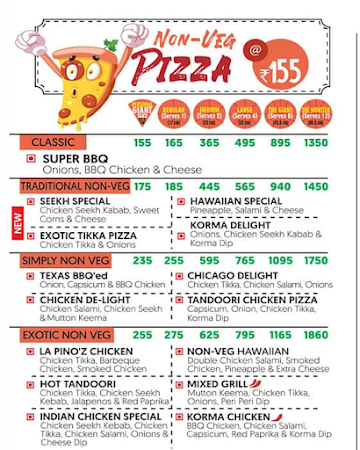 La Pino'z Pizza menu 