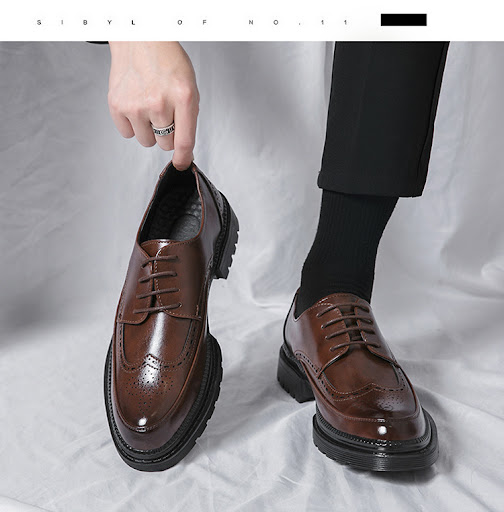 Title 3, Plus Size Brogue Mens Shoes, Trendy British-st...