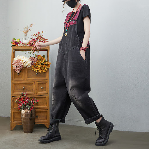 Title 7, Womens Korean Version New Jean Suspenders Summ...