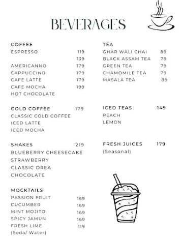 Cafe Belong menu 