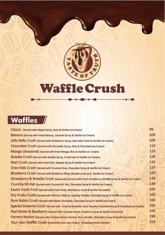 Waffle Crush menu 