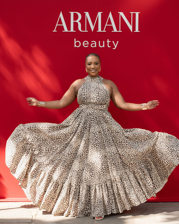 Zandi Nhlapo attends the Armani Beauty launch.