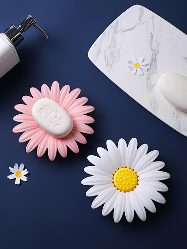 Title 4, Daisy Flower Double Layer Drainable Soap Dish –...