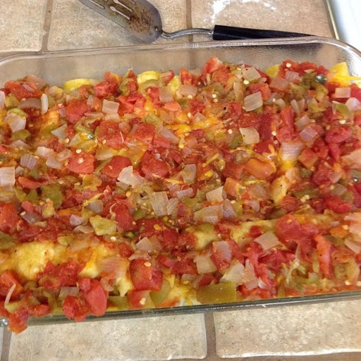 From Instagram: La Posta Green Chile Enchiladas ready for the oven http://instagram.com/p/pSWcASF2Cv/