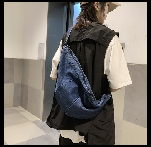 Title 2, Versatile Denim Fashion Travel Large Capacity C...