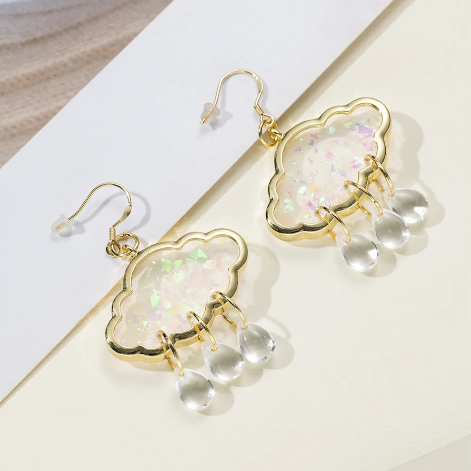 Kleurrijke Wolken Regendruppels Sieraden Oorbellen Opvallende Accessoires voor Vrouwen Fleur je look op met deze unieke oorbellen Lichtgewicht en comfortabel