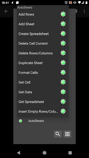 Screenshot AutoSheets