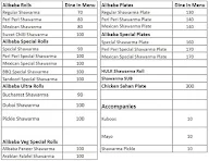 Alibaba Shawarma And 40 Dishes menu 1