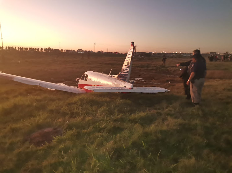 A small aircraft crash landed at lower Crossroads in Cape Town on Tuesday.