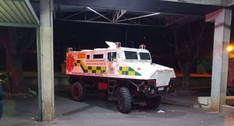 Gauteng EMS called on armoured vehicle ‘Mfezi’ to respond to emergencies.