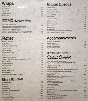 Rising Cafe menu 