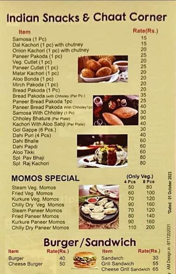 Anupam Sweet And Restaruant menu 