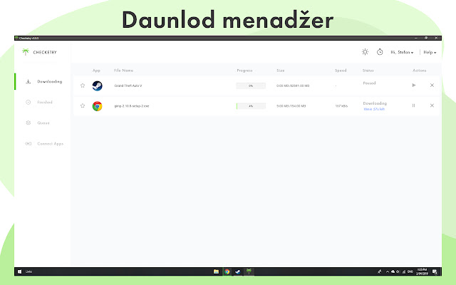 Checketry: daunlod menadžer