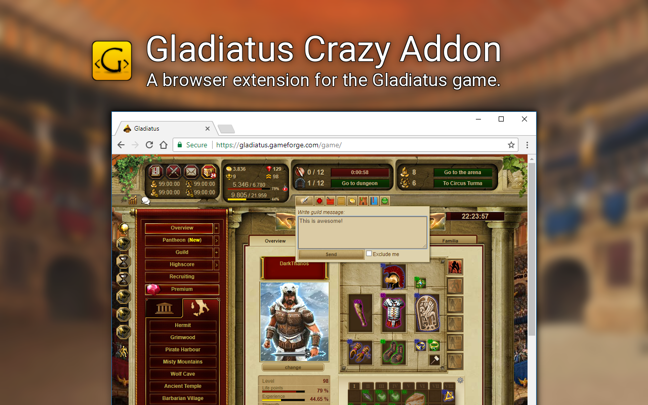 Gladiatus Crazy Add On Preview image 2