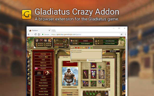 Gladiatus Crazy Add On logo