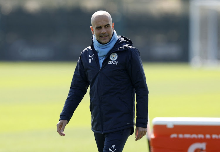 Manchester City manager Pep Guardiola during training. Picture: Jason Cairnduff/Reuters