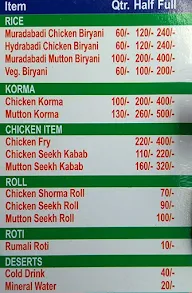 Zaika Muradabadi Chicken Restaurant menu 1