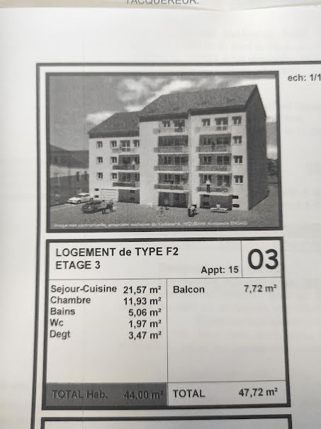 Vente appartement 2 pièces 47 m² à Epinal (88000), 108 000 €