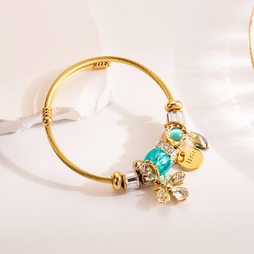 Title 5, Gold Titanium Steel Stainless Steel Bracelet. E...