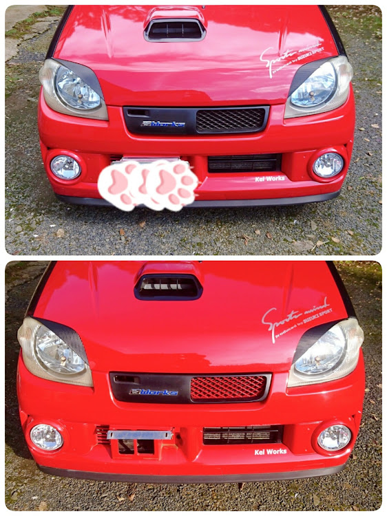 Keiワークスのグリル・グリル塗装・イメージチェンジ・DIY・車が好きな人と繋がりたいに関するカスタム事例の投稿画像2枚目