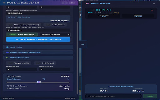 Pokemon Auto Chess Live Data Calculator screenshot 2