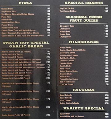 R Steam Hot menu 