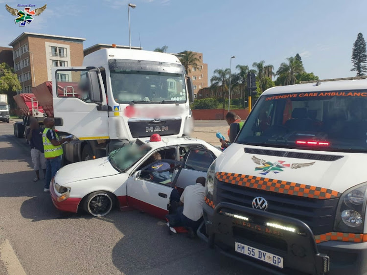 A person was trapped in a car after an accident in Umbilo, Durban.