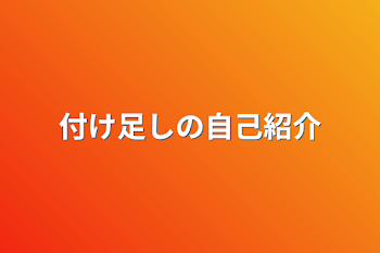 付け足しの自己紹介