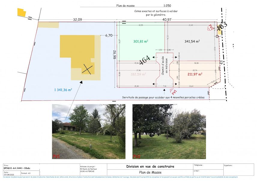 Vente terrain  1100 m² à Auterive (31190), 128 000 €