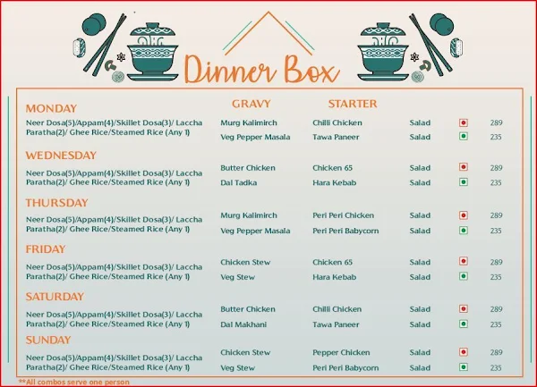 The Breakfast & Dinner Club menu 