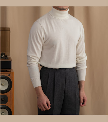 Title 6, British Commuter Daily Wool Turtleneck Slim-fit...