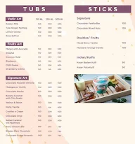 Artiste Handcrafted Ice Cream menu 1