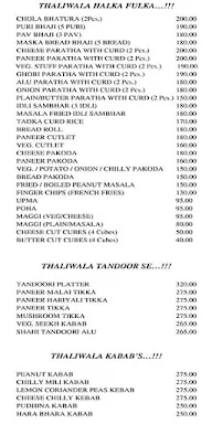 Thaliwala menu 2