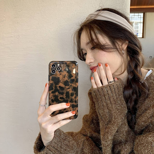 Title 2, Vintage Amber Pattern Phone Case Glossy Soft Dr...