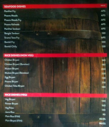 Sajina Bar & Restaurant menu 