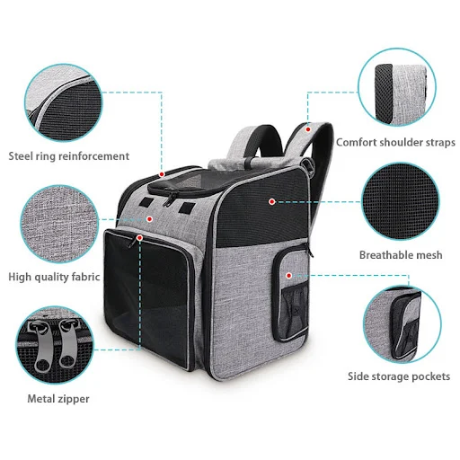 Pet Dog Cat Carrier Bag Pet Backpack Outgoing Carrier Cats Double Shoulder Bag Travel Breathable Large Capacity Bag Pet 