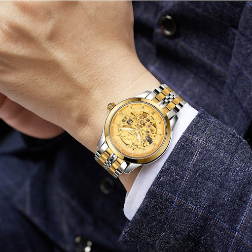 Title 10, Mens Hollow-out Full-automatic Mechanical Watc...
