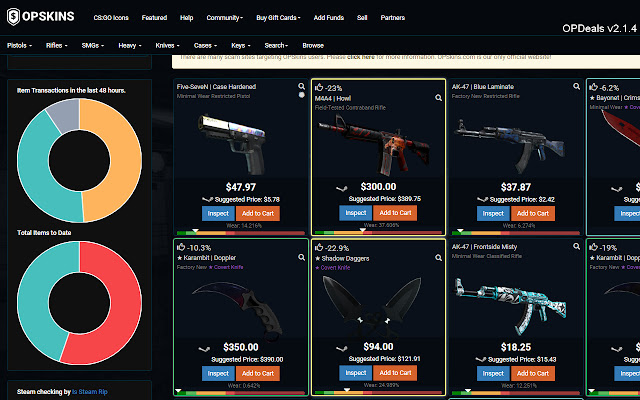 OPDeals - Find the best deals on OPSkins.com chrome extension