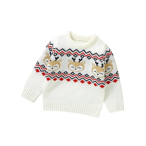 Title 3, Boys And Girls Knitted Cartoon Christmas Elk Sw...