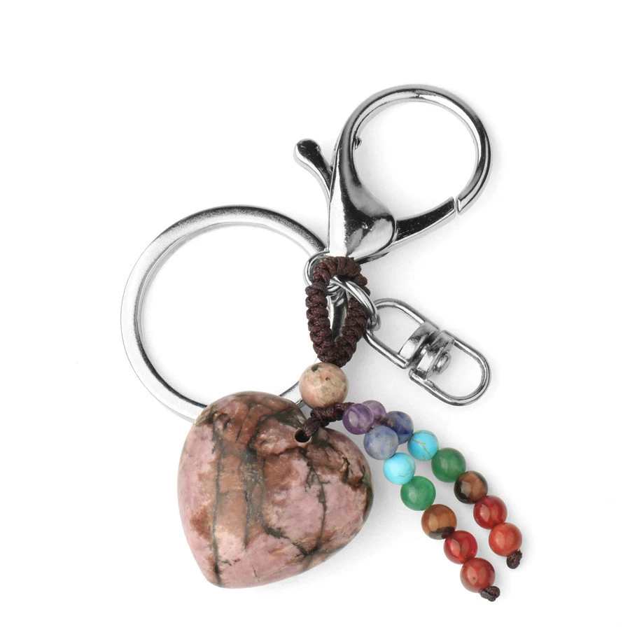 Porte-clés en cristal de pierre naturelle Love Cadeau parfait Connexion émotionnelle Accessoire quotidien Protection et bien-être Élégance et style