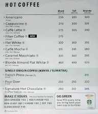 Starbucks menu 1