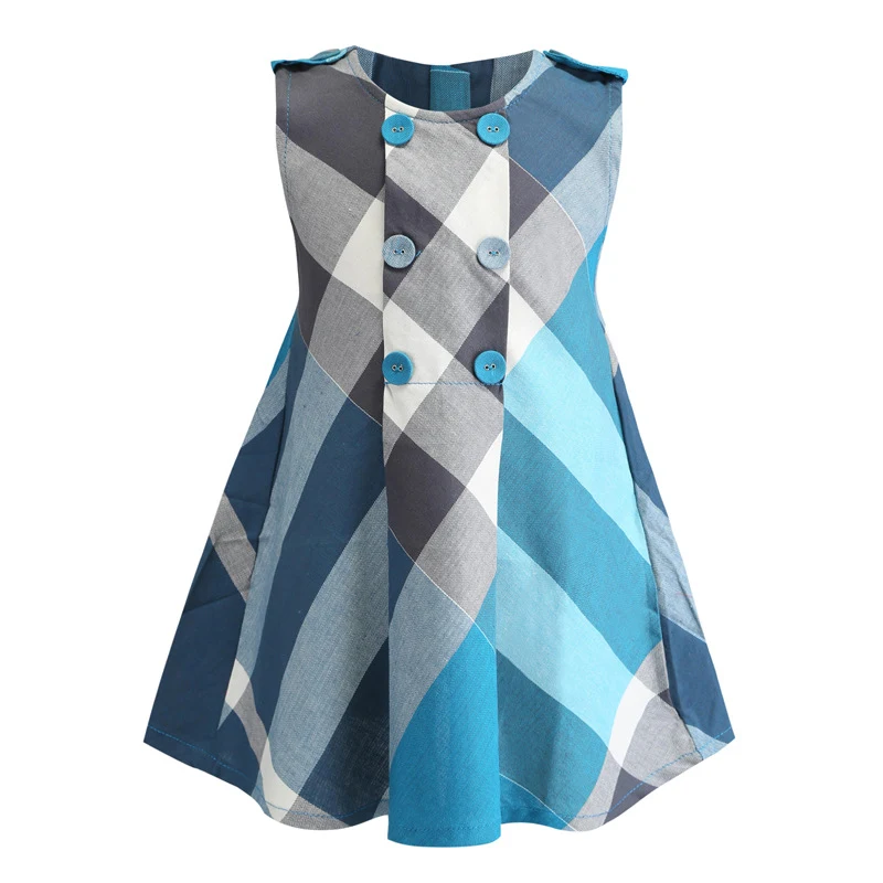 Title 5, Vestido regata xadrez com abotoamento duplo, se...