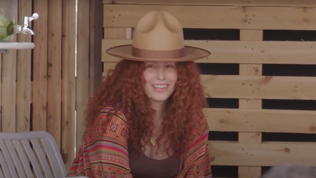 Still frame of Alma Har'el on stage at the Rare with Google speaker program Cannes Lions 2019