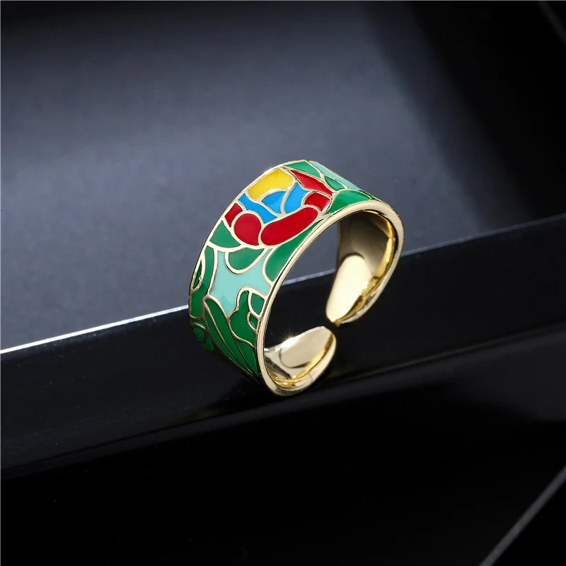 Title 3, Bague géométrique avec plaquage or 18K et goutt...