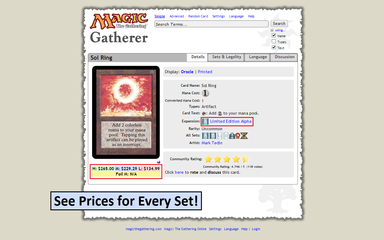 MTG Price Gatherer Preview image 3