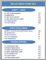 Sri Sai Nidhi menu 6