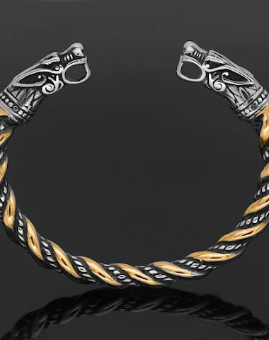 Bracelet Solide Rétro Dragon à Deux - 1